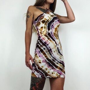 Hand-Dyed Bodycon Fitted Mini Dress | Size XL